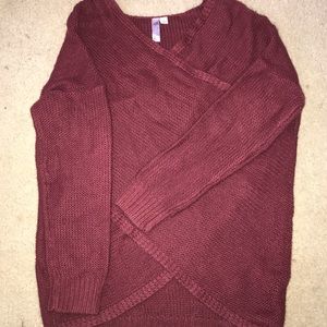 Francesca’s burgundy sweater